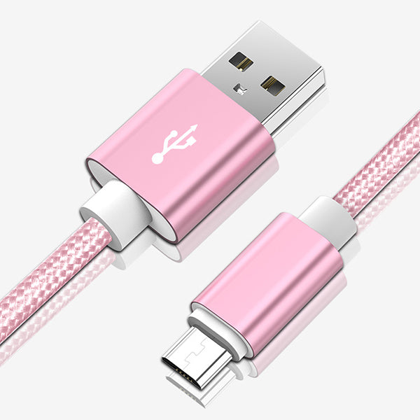 Nylon Braid V8 Micro USB 2A Fast Charging Cable 2m