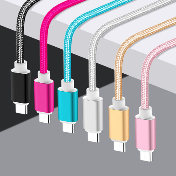 Nylon Braid V8 Micro USB 2A Fast Charging Cable 2m