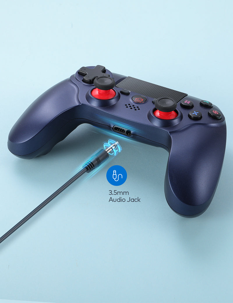 PS4 Wireless Controller with Dual Vibration - Metal Blue (1000mAh)