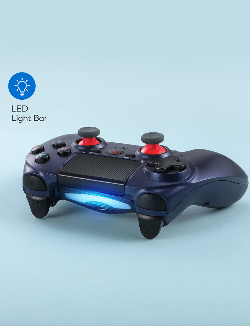 PS4 Wireless Controller with Dual Vibration - Metal Blue (1000mAh)