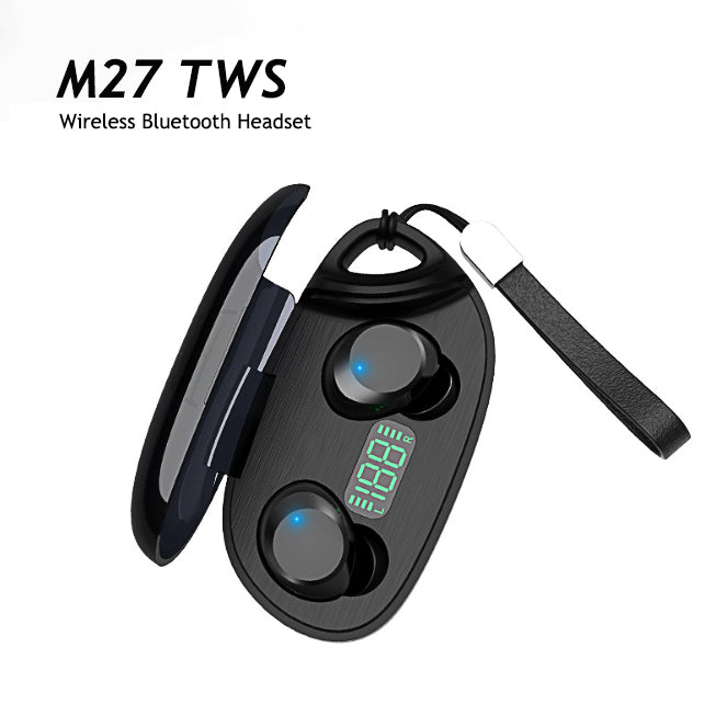 M27 New TWS Bluetooth Earphone LED Display Wireless Sports Headphone